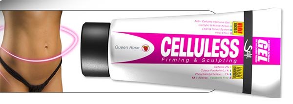 La nuova crema che ostacola la cellulite e cuscinetti Celluless Gel Sculpt.