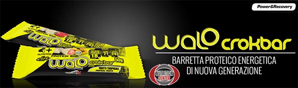 walo crok bar barretta della 4+ nutrition croccante e altamente concentrata in proteine del siero, ottimo snack proteico