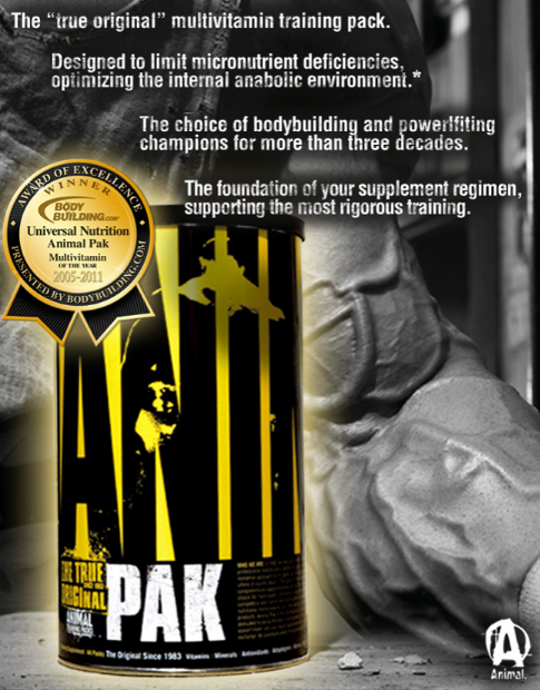 animal pak powder, multivitaminico arricchito con amminoacidi ed altri composti per lo sport