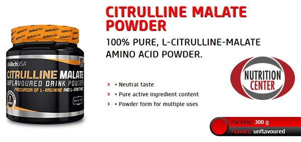 Citrulline Malate Powder integratore precurosore naturale dell'ossido nitrico, ottimo come aiuto alla crescita muscolare