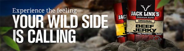 Beef Jerky Lack Links Banner carne secca aromatizzata