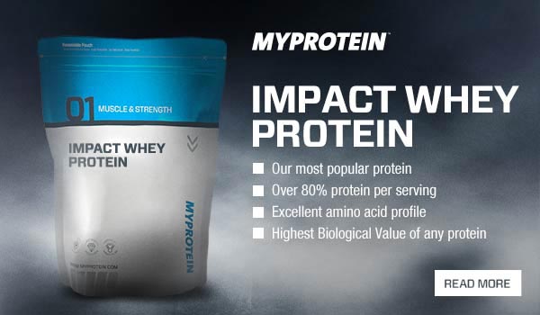 impact whey protein formulate con siero del latte di alta qualità apportano velocemente amminoacidi al muscolo, prodotte dalla Myprotein