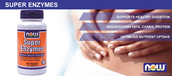 super enzymes integratore a base di enzimi digestivi per migliorare l'assorbimento di proteine prodotto dalla Now Foods