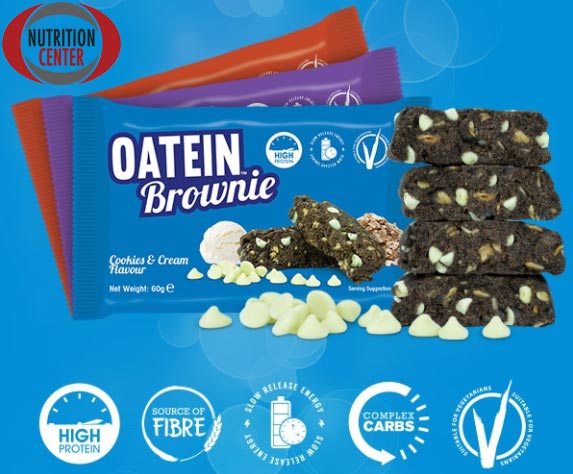 Oatein Brownie biscotto proteico ricco di fibra da avena e di minerali e vitamine