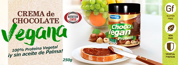 Choco Vegan Protein nutella proteica senza glutine, olio di palma e proteine della soai, ideale per spezzare la monotonia della dieta
