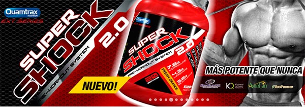 Super Shock Pre Workout prodotto a base di composti ergogenici, anabolici e neurotrasmissivi, ottimo per intensificare l'allenamento con i pesi