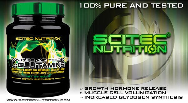 integratore a base di glutamine ideale per velocizzare il recupero, ostacolare il catabolismo e promuovere la crescita muscolare prodotto dalla scitec nutrition