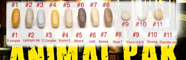 animal pak 44pack universal nutrition vitamine, minerali ed amminoacidi