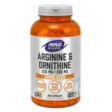 arginina ornitina 250cps now foods