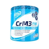 CrM3 Pak 250g 6pak nutrition tri-creatina malato arricchita di taurina e vitamina b6