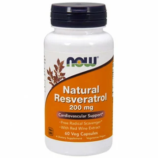 natural resveratrol 200mg 60cps now foods