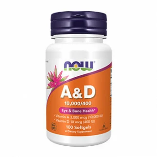 Vitamina A&D 10,000/400 IU 100 Softgels now foods